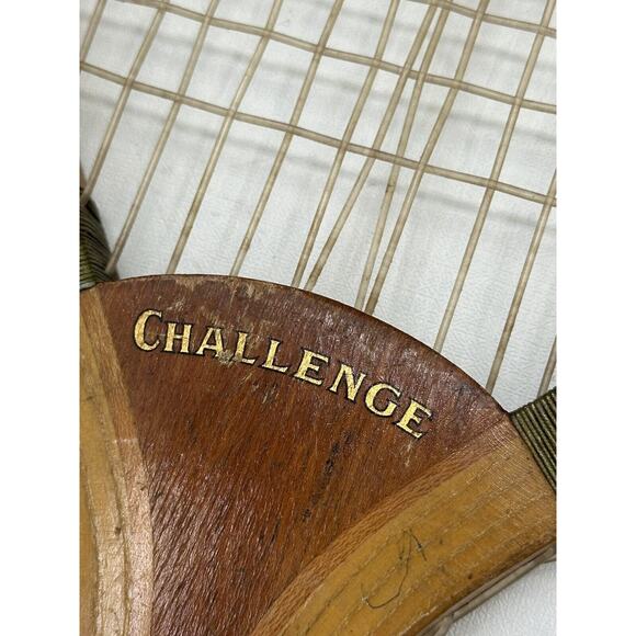 Antique 1900’s Wright & Ditson gut string Challenge Tennis Racket USA Pat - Picture 13 of 16